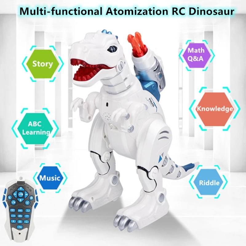 

Multi-functional Intelligent Programing RC Robot Dinosaur Simulation Spray Fire 360° Stunt Rotation Dance Music RC Dinosaur Toy