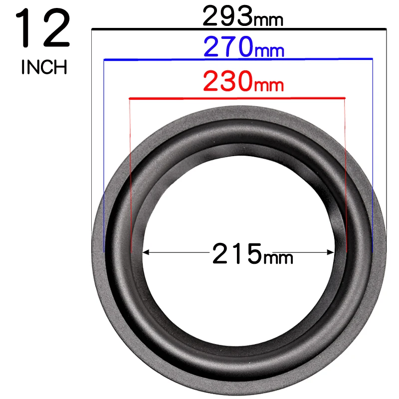 2 STUKS 4-12 inch woofer Luidspreker Reparatie Onderdelen Rubber surround rand Opvouwbare Ring Subwoofer (100 ~ 300mm) 4 5 6.5 7 8 10 12