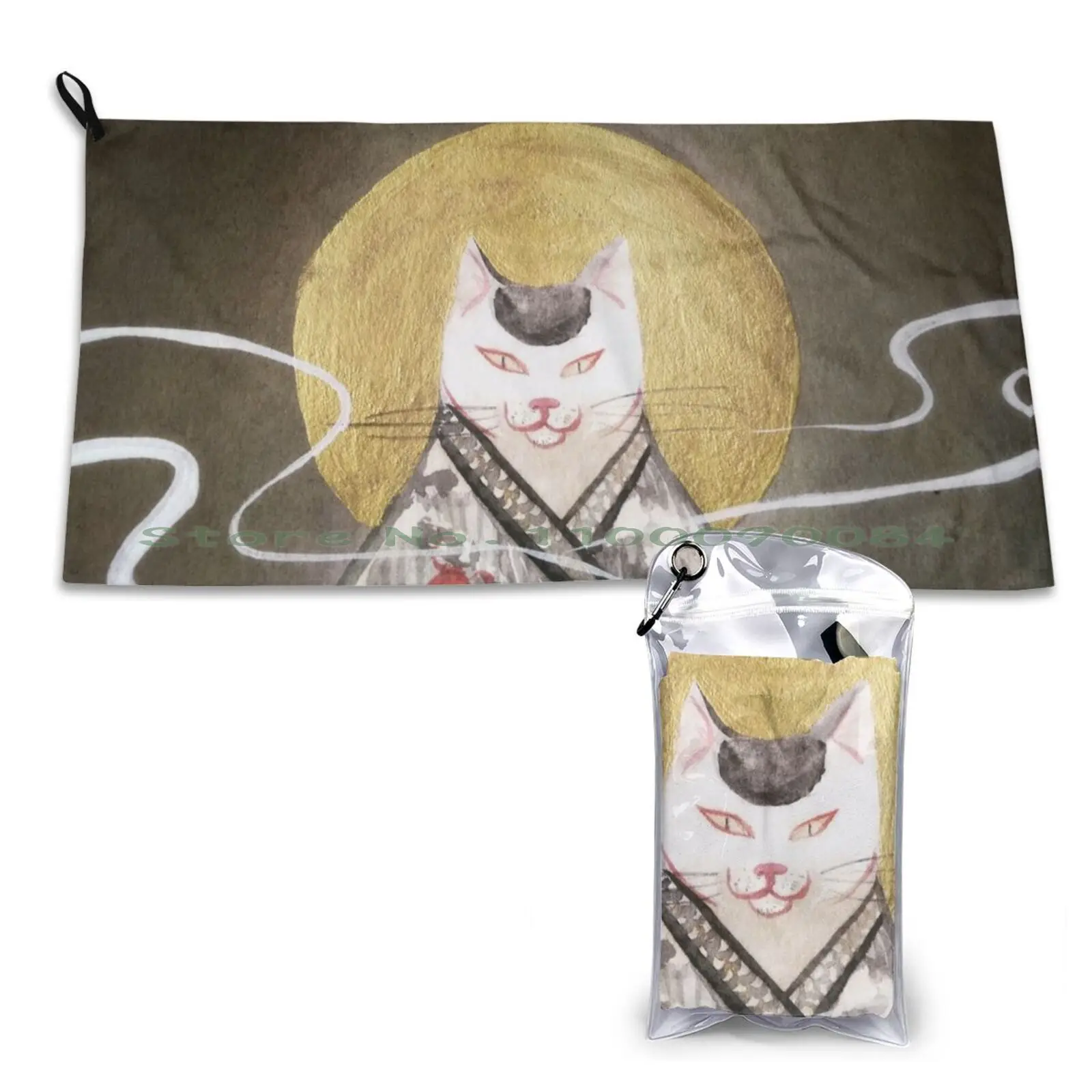 Cat In The Moon Night Japanese Ukiyo-E Style Quick Dry Towel Gym Sports Bath Portable Gixxer Racing Soft Sweat-Absorbent Fast