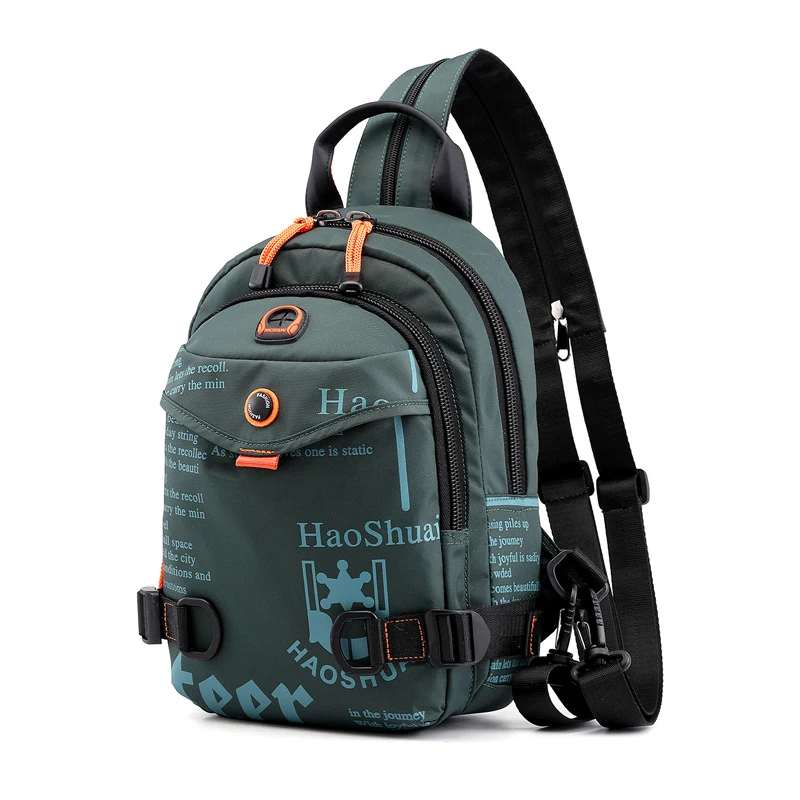 Mochila pequeña de nailon de alta calidad para hombre, morral de viaje a la moda para adolescentes, bolso escolar informal para el pecho y el hombro