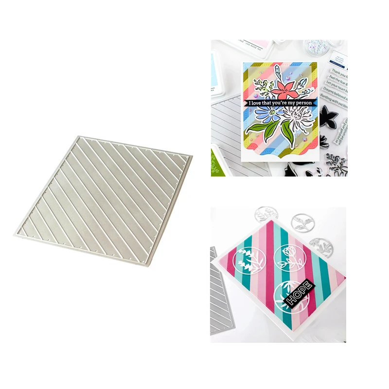 2020 New Metal Cutting Dies and Scrapbooking For Paper Making Diagonal Stripes Stencil Embossing Card Frame Craft Die Cuts Set