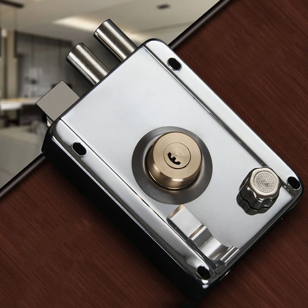 1PCS Door Lock Strong Deadbolt Home Security Universal Exterior Anti-theft Accessory Stainless Steel Multiple Insurance Smooth