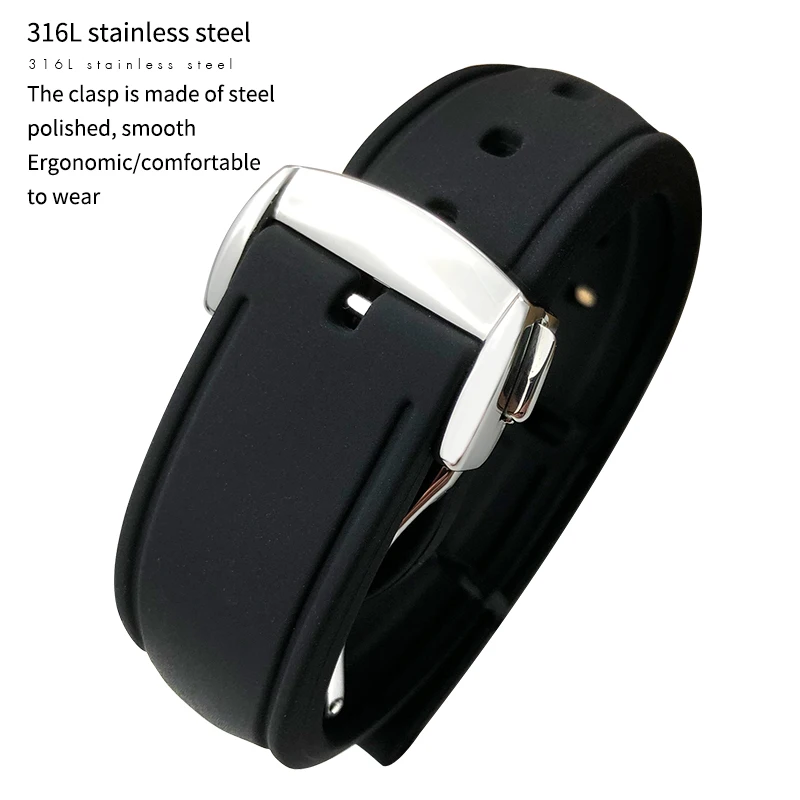 20mm 18/19mm 21/22mm 23/24mm Rubber Silicone Waterproof Watch Band Fit For Omega Seamaster IWC Pilot Seiko SKX 007 Citizen Strap