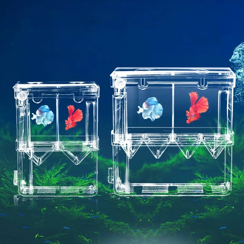 Upgrade Acrylic Aquarium Breeder Box Breeding Incubator Baby Fish Hatchery for Shrimp Clownfish Aggressive Fish Injured Fish