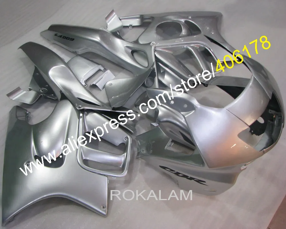 Sports Fairing Kits For Honda CBR600 F3 1997 1998 Cbr 600 F3 97 98 Full Silver Motorcycle Fairings (Injection Molding)