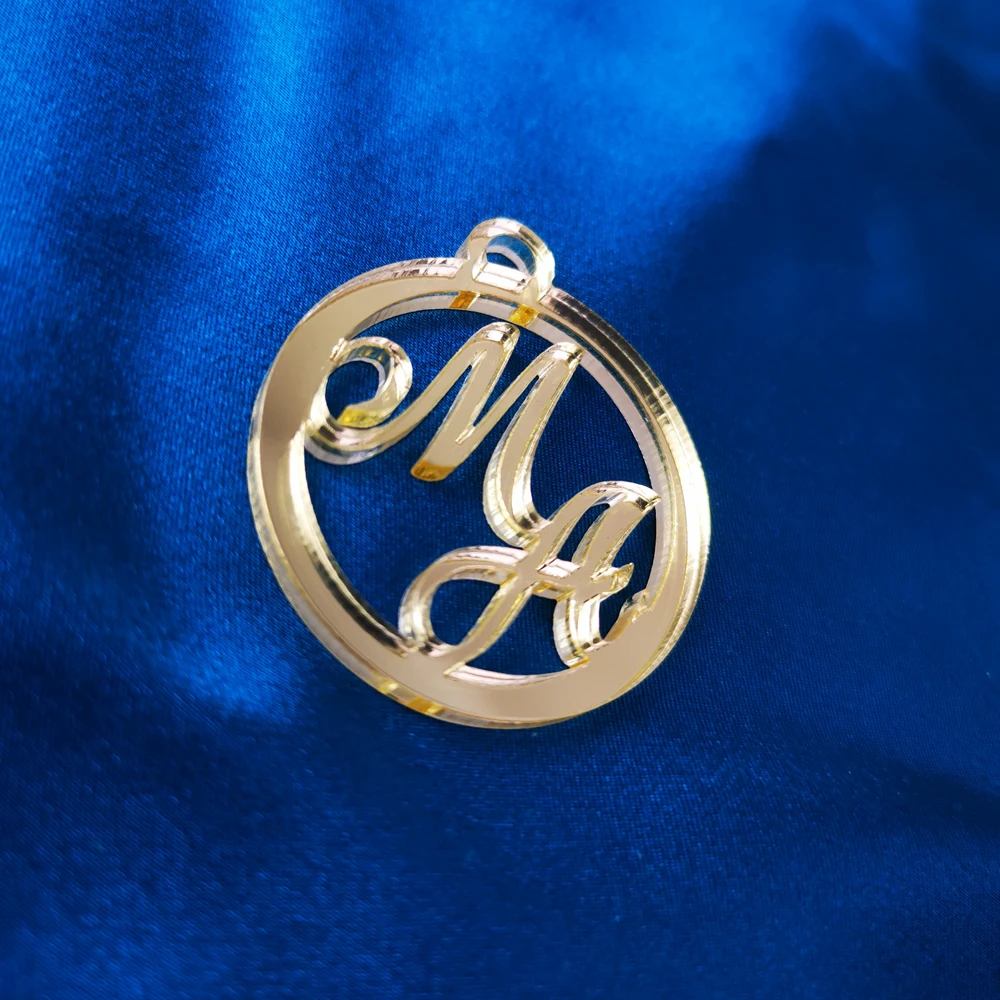 50pcs Personalized custom Round wedding name and Initials tags color Mirror gold,Wedding/for Baby Gift candy tag Table Decor