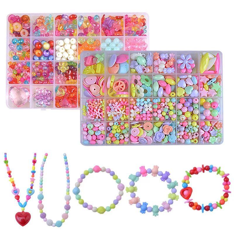 

DIY Beads Toys for Girls 24 Grid Handmade Toddlers Making Puzzles Beads for Girls Kit Bracelets Girls Toys Braided Bracelet