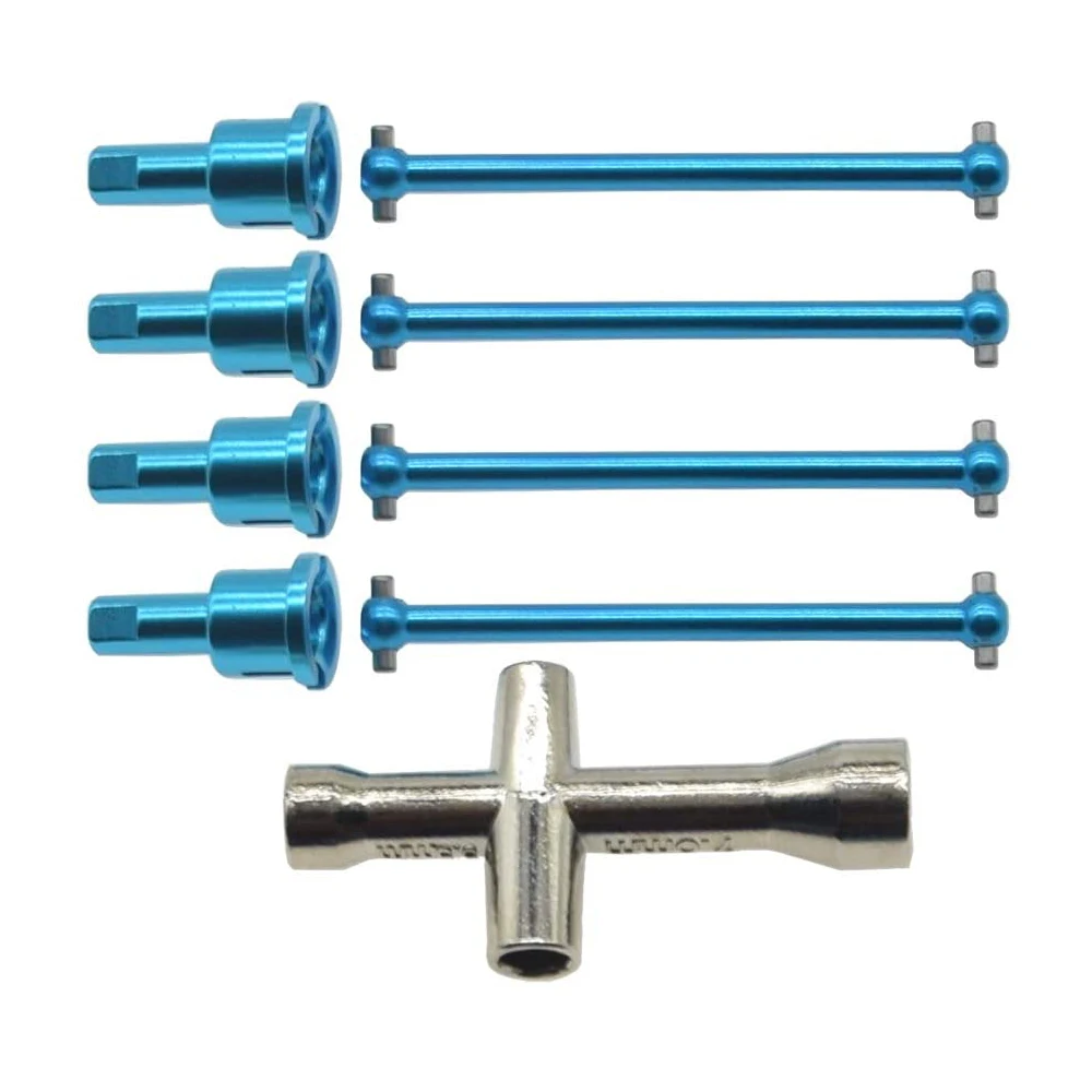 9pcs Diff Cup Joint of A949-14 & Drive Shaft Dogbone Metal & Cross Wrench Wheel Spanner for RC Car 1/18 Wltoys A959 A969 A979