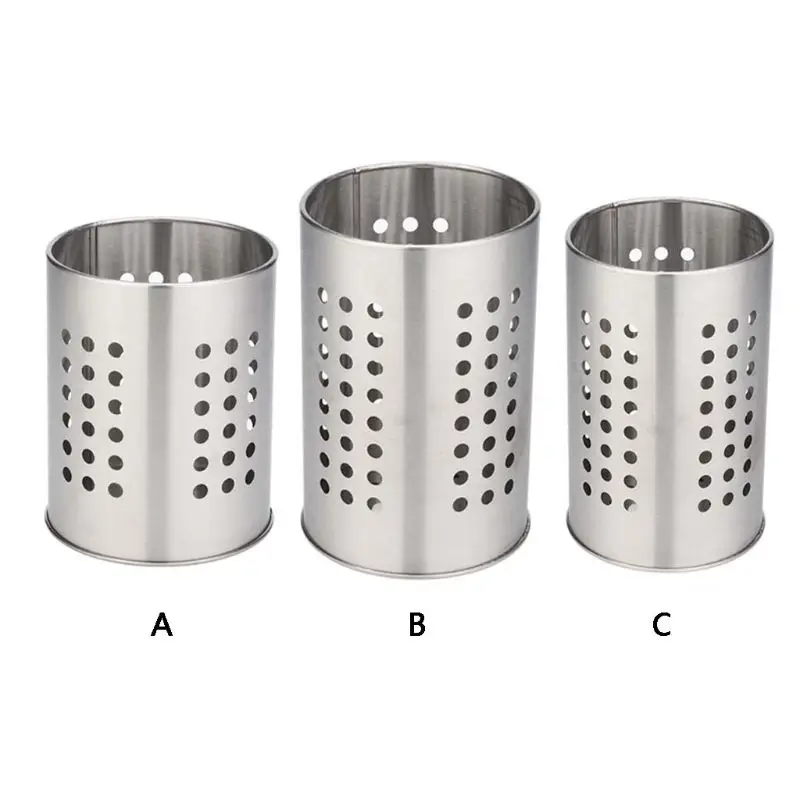 Stainless Steel Kitchen Cooking Utensils Holder Crock Drainer Flatware Caddy Cutlery Organizer Tableware Storage Serving Tool