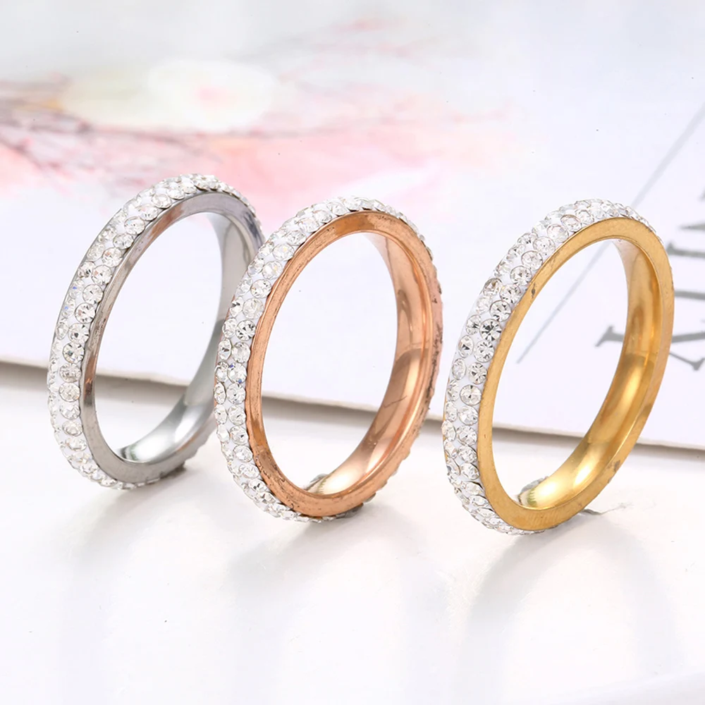 New 2020 Minimalist Crystal Thin Rings for Women Daily Brilliant Cubic Zircon Top Quality Versatile Girls Finger Ring Jewelry