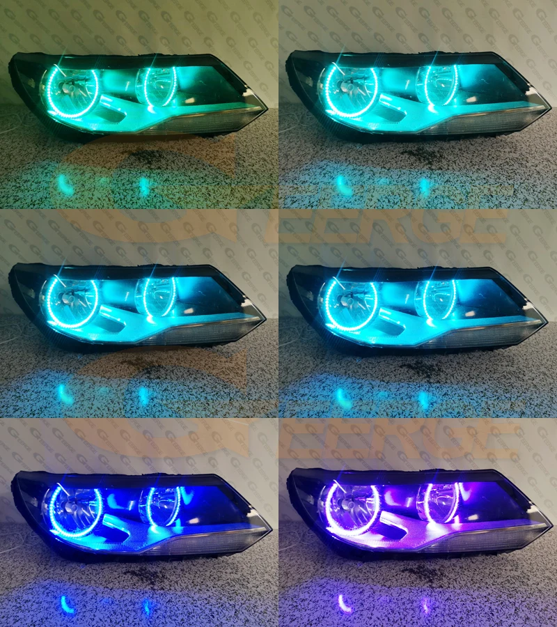 폭스 바겐 VW TIGUAN I 5N Facelift RF 원격 블루투스 App 울트라 브라이트 멀티 컬러 RGB LED 천사 눈 키트 헤일로 링