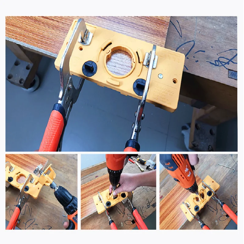 Bản Lề Khoan Jig Che Giấu 35MM Cốc Phong Cách Bản Lề Jig Khoan Khoét Lỗ Cẩm Nang Hướng Dẫn Forstner Bit Gỗ Cắt Gỗ dụng Cụ