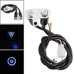 Motorcycle LED ON OFF Switch Warning Flasher Signal Auxiliary Adjustable Manual Button Handlebar Control DC 12V For Universal