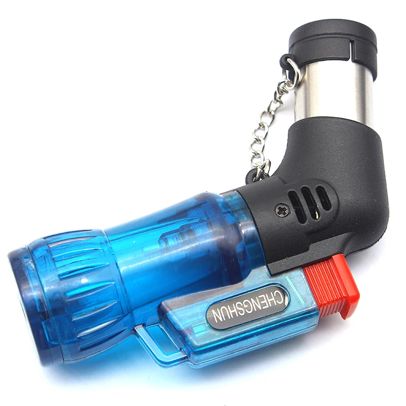 Mini Jet Torch Lighters Refillable Butane Gas Windproof Cigarette Lighter Plastic Burner Lighter No Gas