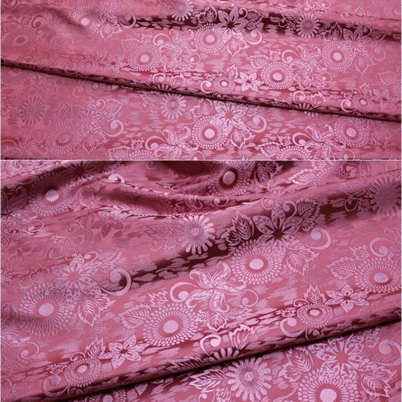 75*100cm Silk Satin Brocade Fabric Jacquard Retro Chinese Style Floral Embroidery Fabric Diy Cheongsam Clothing Kimono Apparel