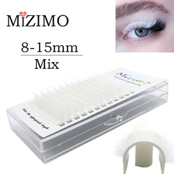 New White Color 8-15 Length Mixed With Natural Softness Extended Professional Grafting False Eyelashes Makeup C/D