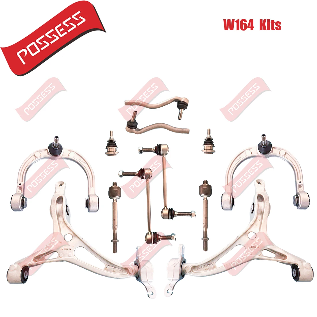 

12 Pieces Front Axle Suspension Control Arm Stabilizer Link Tie Rod Ends Kits For Mercedes-Benz M-Class W164 GL-Class X164