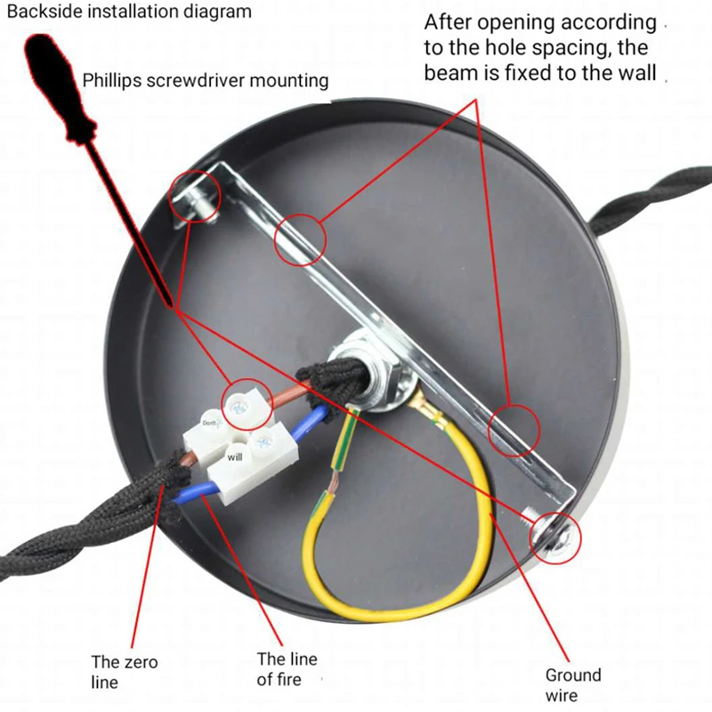 Lámpara colgante redonda, bandeja de techo, lámpara de pared, chasis de base chapada de metal, kit de bandeja de borde recto, accesorios de lámpara