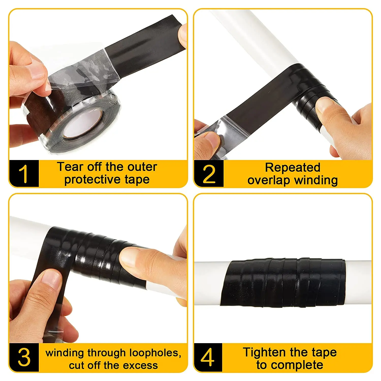 2.5x300cm Universal Super Strong Fiber Waterproof Silicone Tape Self-adhesive Stop Leaks Seal Repair Tape Self Fusing Wire Tape