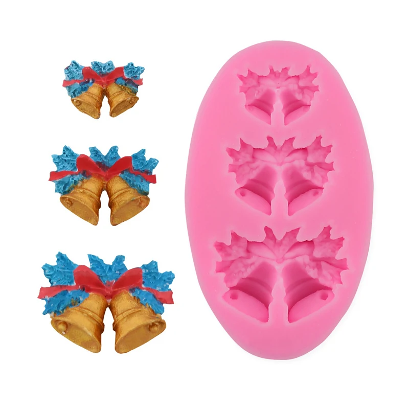 Kitchen Accessorie Three Bell Silicone Mold For Baking Pastry Cake Decorating Kitchenware Polymer Clay Resin Candy Supplies