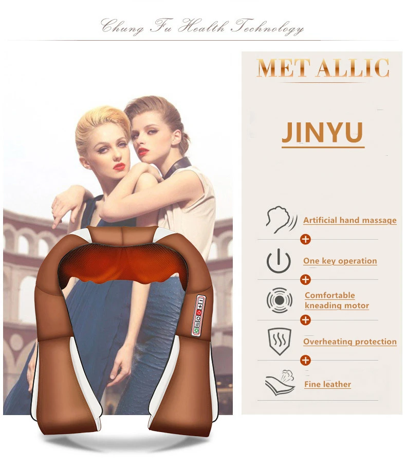 

(with Gift Box) JINYU Electric Heating Neck Massager Car Home Infrared KneadingTherapy Ache Shoulder Back Massageador Relax