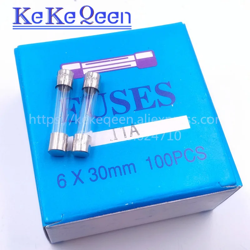 100PCS 250V 6*30 T0.5A T500MA T1A T2A T3A T4A T5A T6A T8A T10A T15A T20A T30A 6*30mm slow Glass fuse Insurance Tube