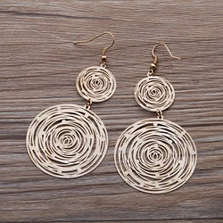 Fashion Large and Small Rose Shape Vortex Wafer Earrings Gorgeous Women Ornaments Light Earrings