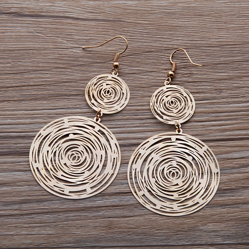 Fashion Large and Small Rose Shape Vortex Wafer Earrings Gorgeous Women Ornaments Light Earrings