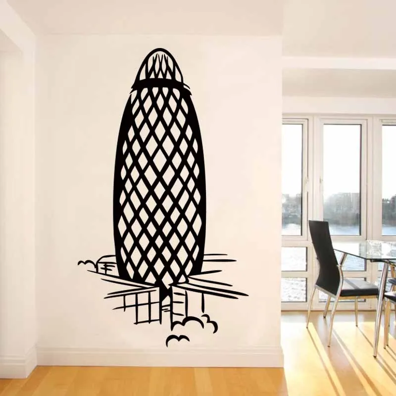 

Hot Sale London Landmark The Gherkin Wall Sticker Living Room Home Decorative Vinyl Decal Art Murals