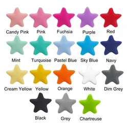 Chenkai 50PCS Star Silicone Focal Beads For Beadable Pen Silicone Charms for Pen Keychain Making DIY Silicone Characters