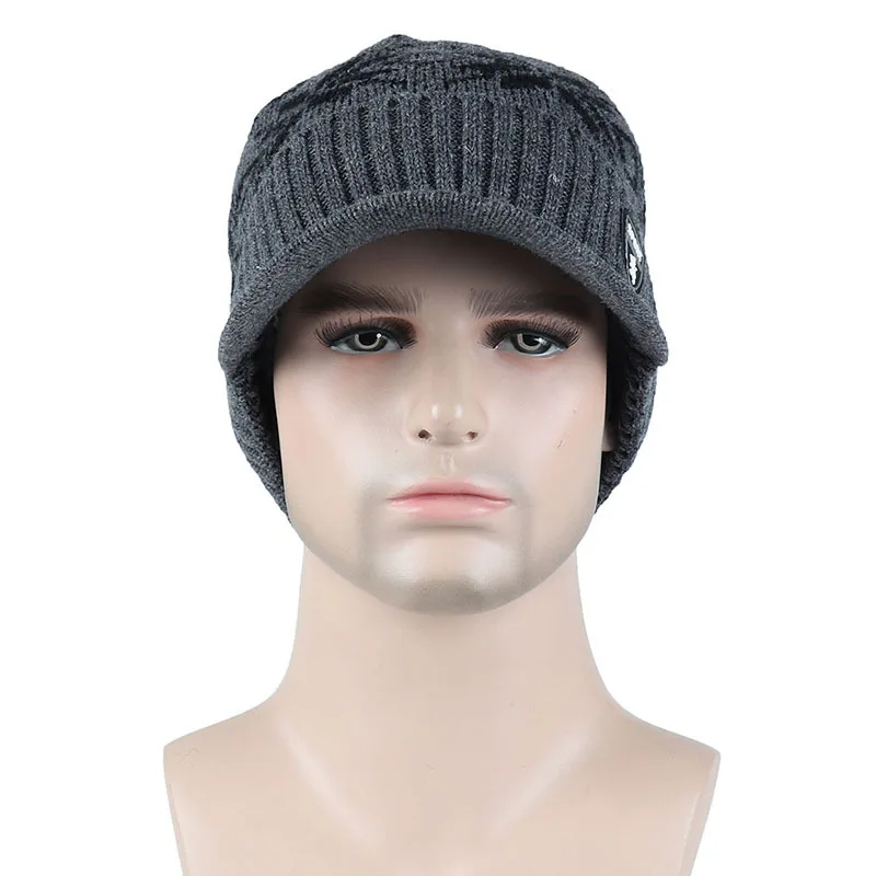 Più di velluto Lavorato A Maglia Cappello di Inverno Cappelli Per Gli Uomini Skullies Berretti Cappelli Caldi di Uomini Berretto Da Baseball Cap