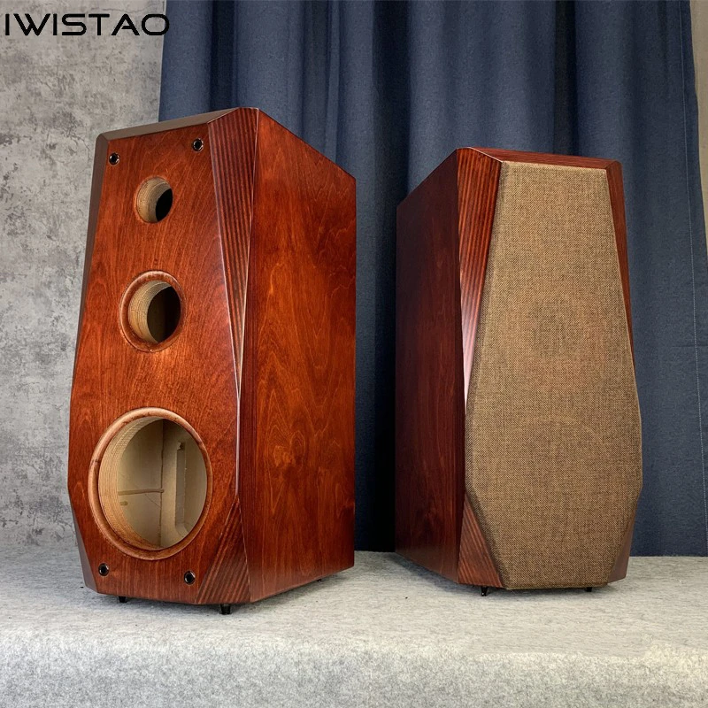 IWISTAO HIFI 3 طريقة 6.5 بوصة رف الكتب البتولا الخشب الرقائقي خزانة مكبر الصوت الفارغة 1 زوج الماس الزاوية الخلفية مقلوب ل أنبوب أمبير