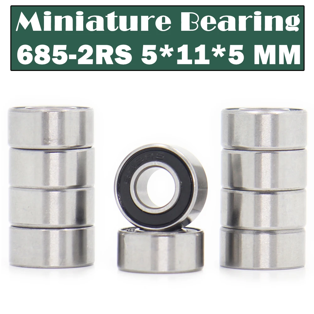 685-2RS Bearing 5*11*5mm ( 10 PCS ) Miniature Flanged 685RS Ball Bearings L-1150VV