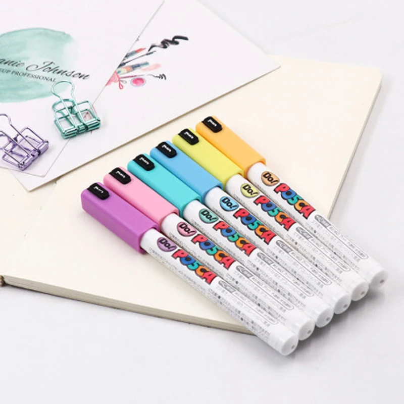 

Japan UNI POSCA PC-1MD Exquisite Graffiti Poster Advertising Pen Marker Set 0.7 Mm Color Watermark Marker Pen 6 Pcs/set