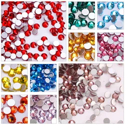 SS4-SS30 Colorful Non Hotfix Rhinestones Glitter Crystal Glue On Strass Diamond Rhinestones For Garment Nail art Decorations