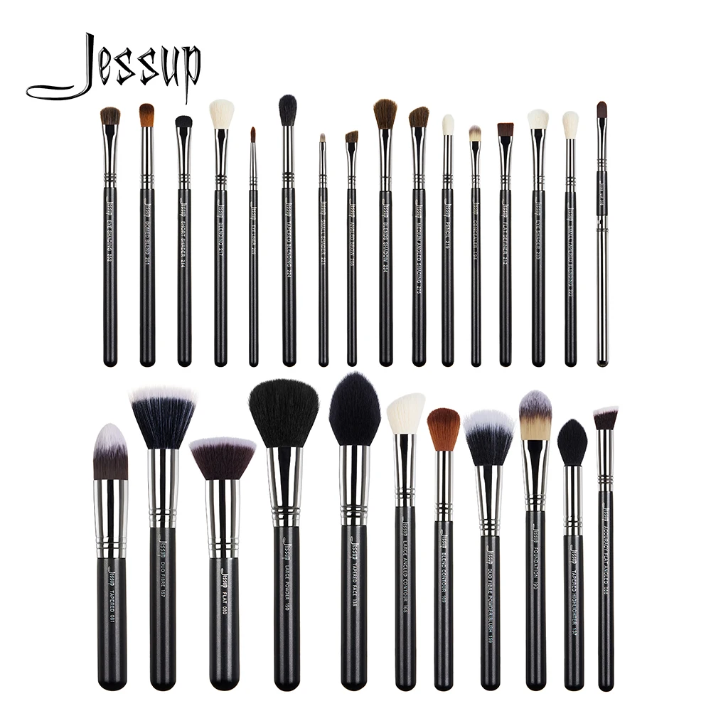 Jessup Brushes Professional Makeup Brush Kit Foundation Eyeshader Lipsticks Powder Blending Fiber Hair Cosmetic Tool 7-27pcs