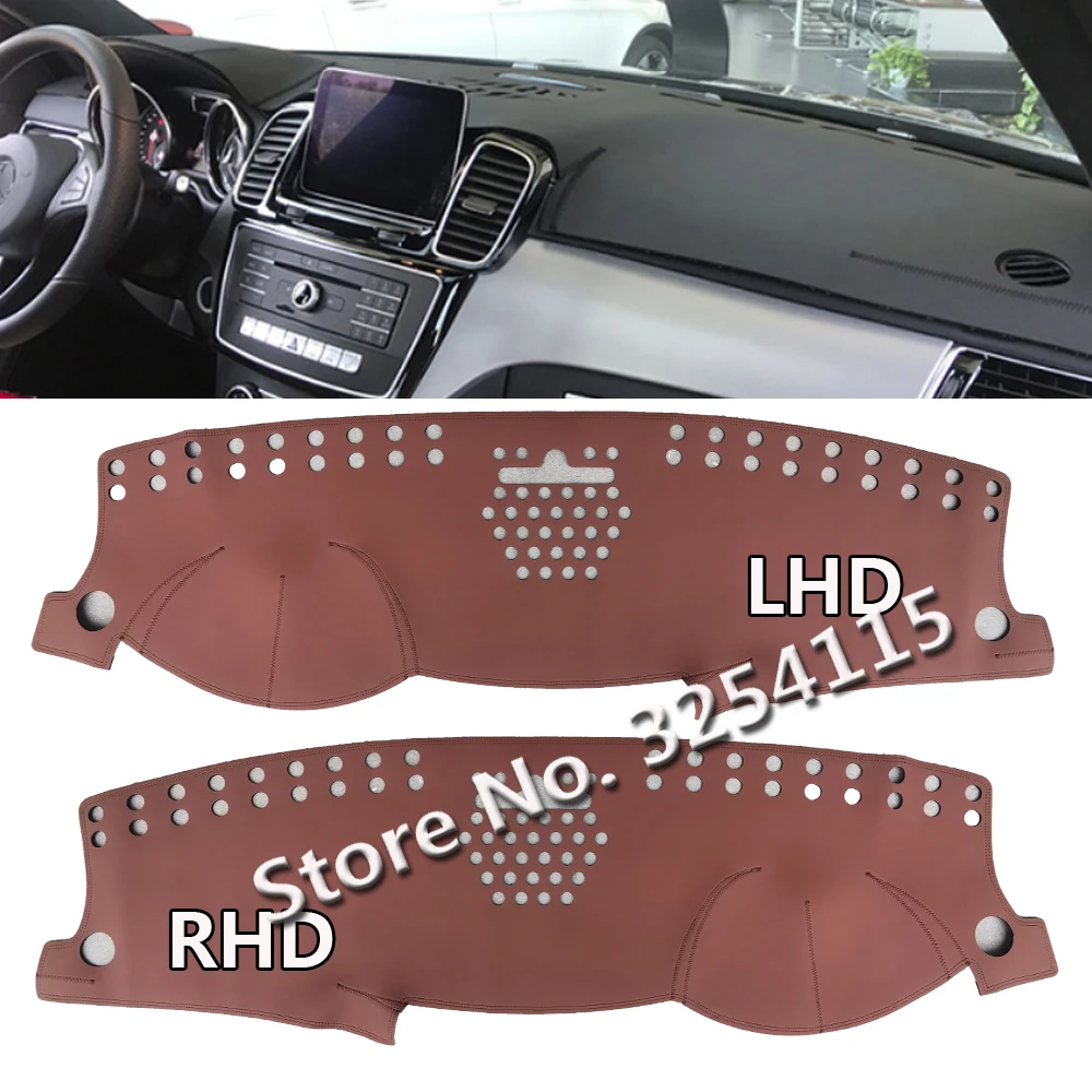 PU Leather Dashmat Suede Dashboard Cover Pad Dash Mat Carpet Car Styling For Mercedes Benz GLE GLS Class C292 43 500 63 350 W166