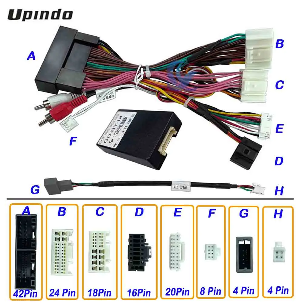 Car Radio Cable CAN-Bus Box Adapter for Hyundai Genesis Coupe 2012 Wiring Harness Media Player Power Connector Socket