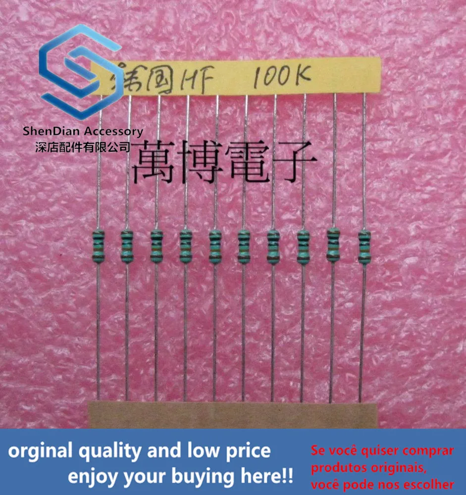 30pcs only orginal new HF resistance HANIL resistance Korea 1/4W 0.25W 100K Europe 100K can pay