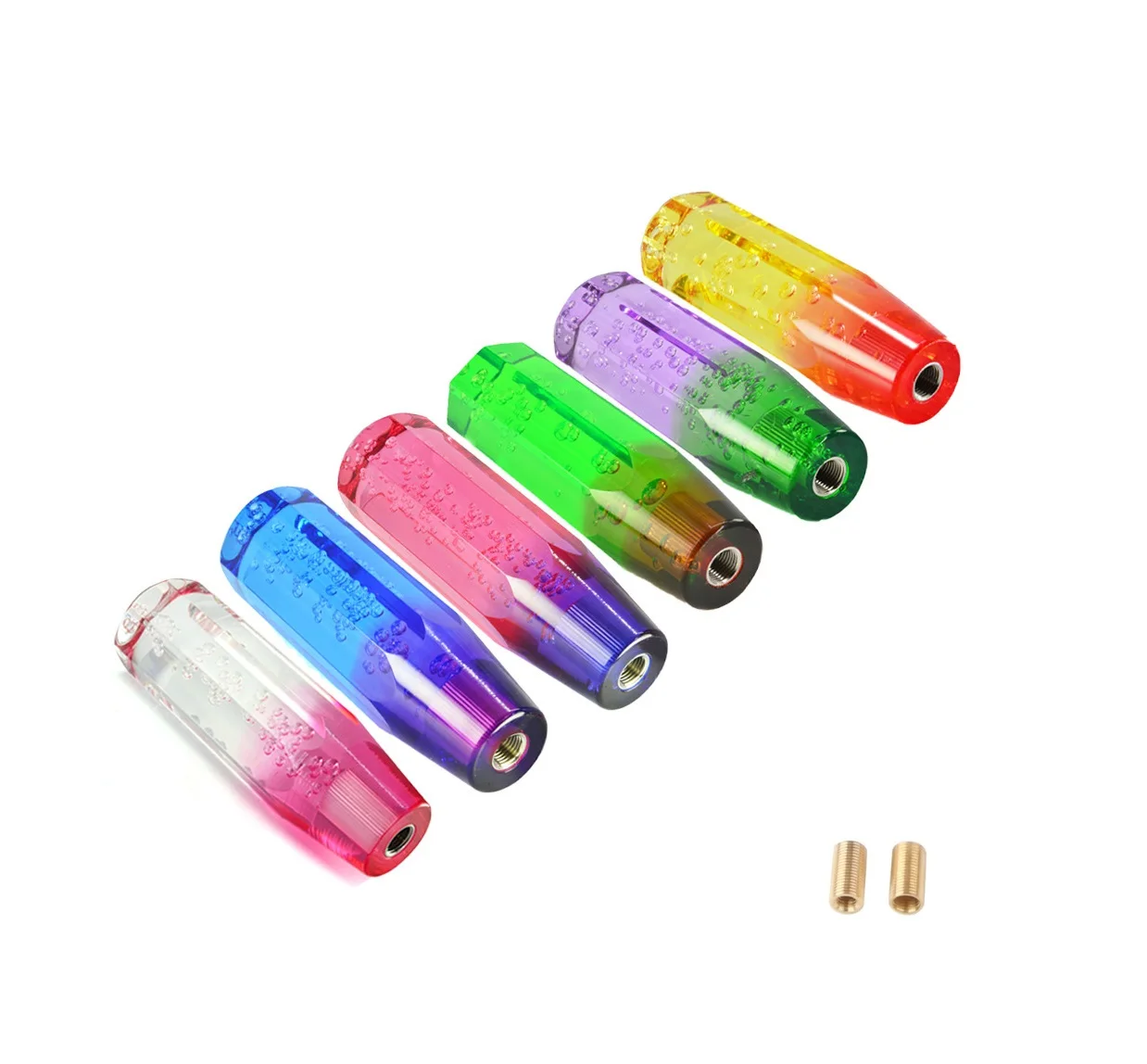 15cm Car White Transparent Stitching Multicolor Gear Shift Knob Crystal Bubble Gear Shift Knob Colorful Shifter Lever