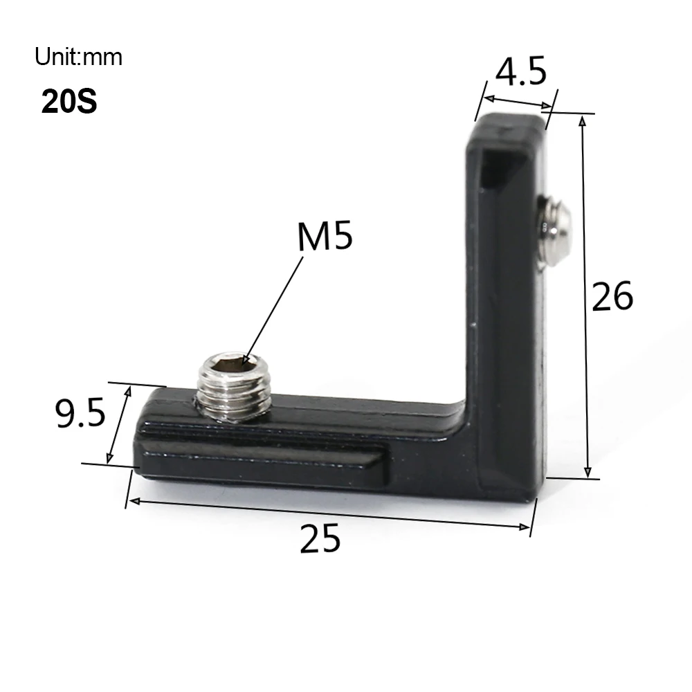 12pcs 20s 30s L Shape Silver Inner Corner Connector Joint Bracket with Screws for 2020/3030 Aluminum Profile with slot 6mm