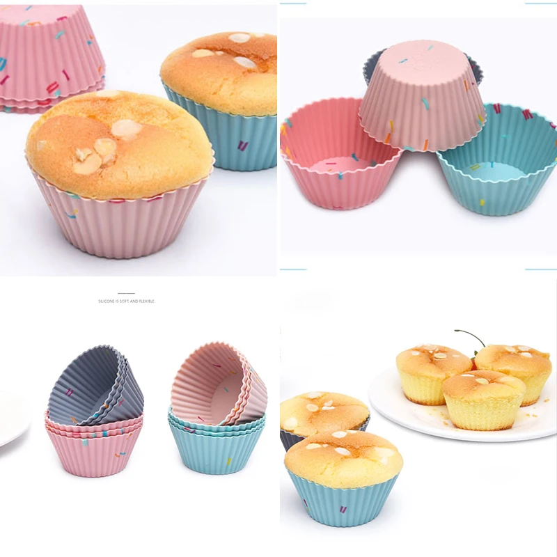 Reusable Silicone Cupcake Mold Muffin Cake Baking Molds Candy DIY Bakeware Cups for Maker Baking Pan DIY Mould Dessert Tools