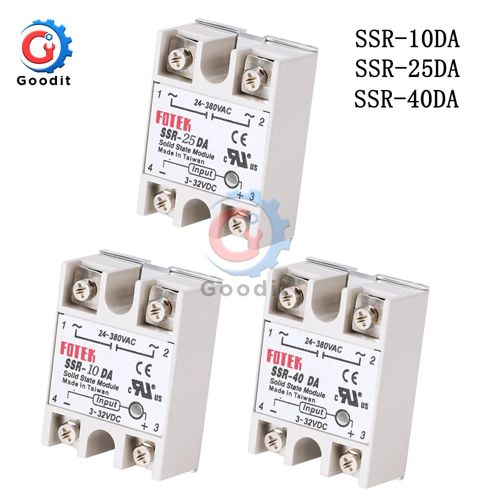 Solid State Relay Cover No Plastic SSR-10DA SSR-25DA SSR-40DA 10A 25A 40A Actually 3 - 32V DC to 24 - 380V AC SSR 10DA 25DA 40DA