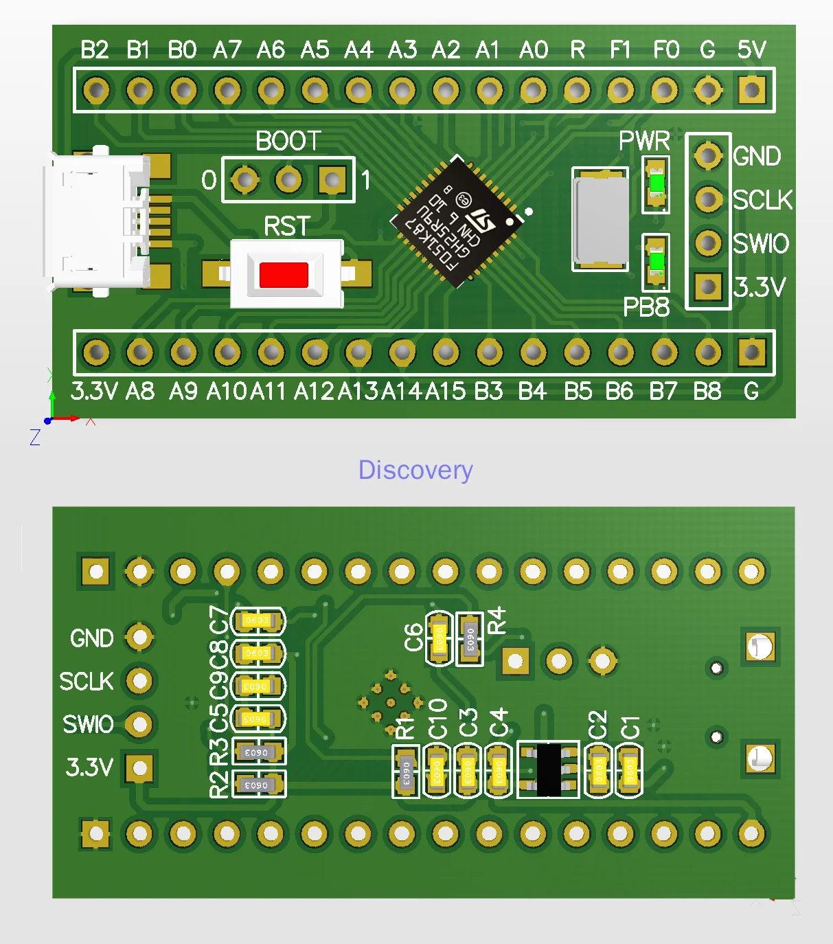 STM32F051 الحد الأدنى لنظام STM32F051K8U6 الأساسية مجلس F0 مجلس التنمية Cortex-M0