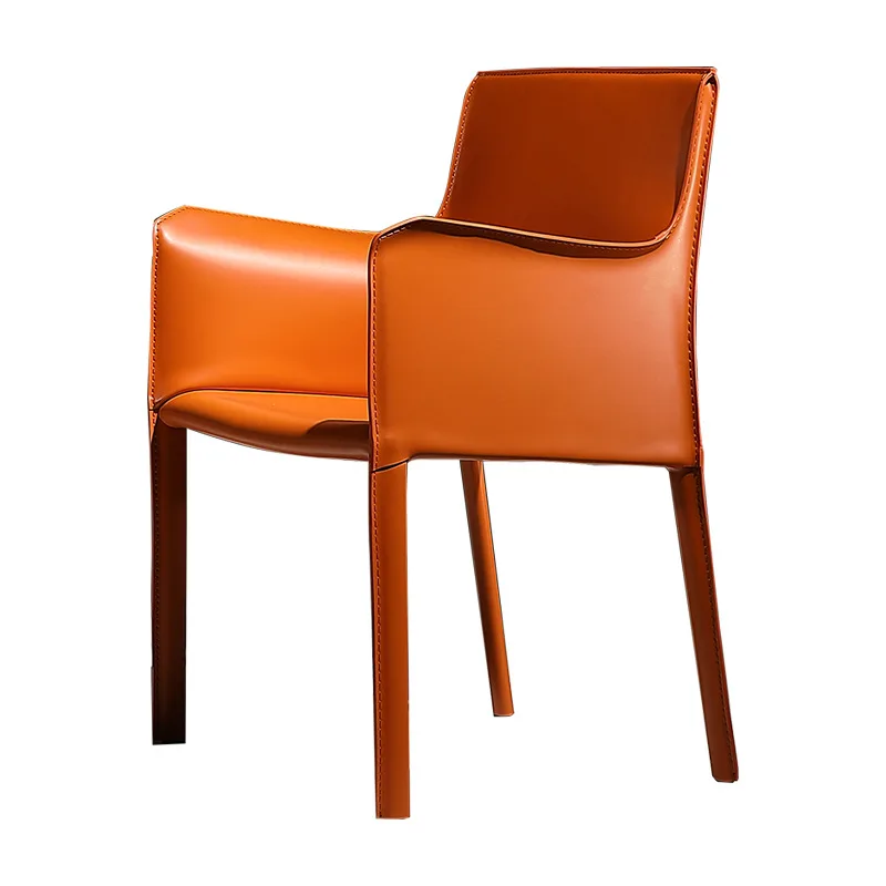

modern minimalist sales office negotiation table and chair makeup chair book chair home chair saddle leather dining chair
