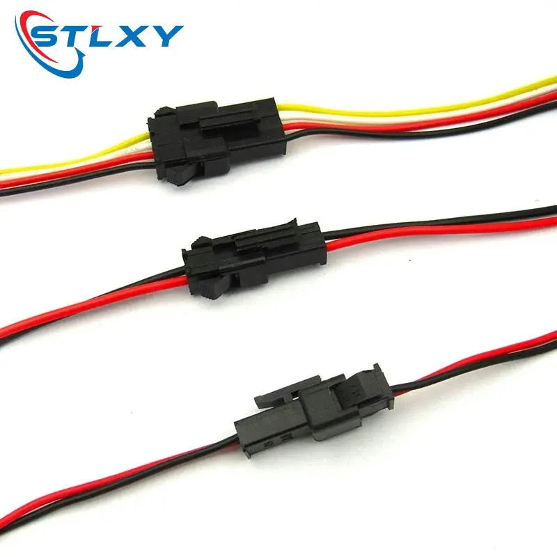 5Pairs 15cm Long JST SM 2Pins Plug Male to Female Wire Connector 3pin 4pin KIT DIY 22AWG