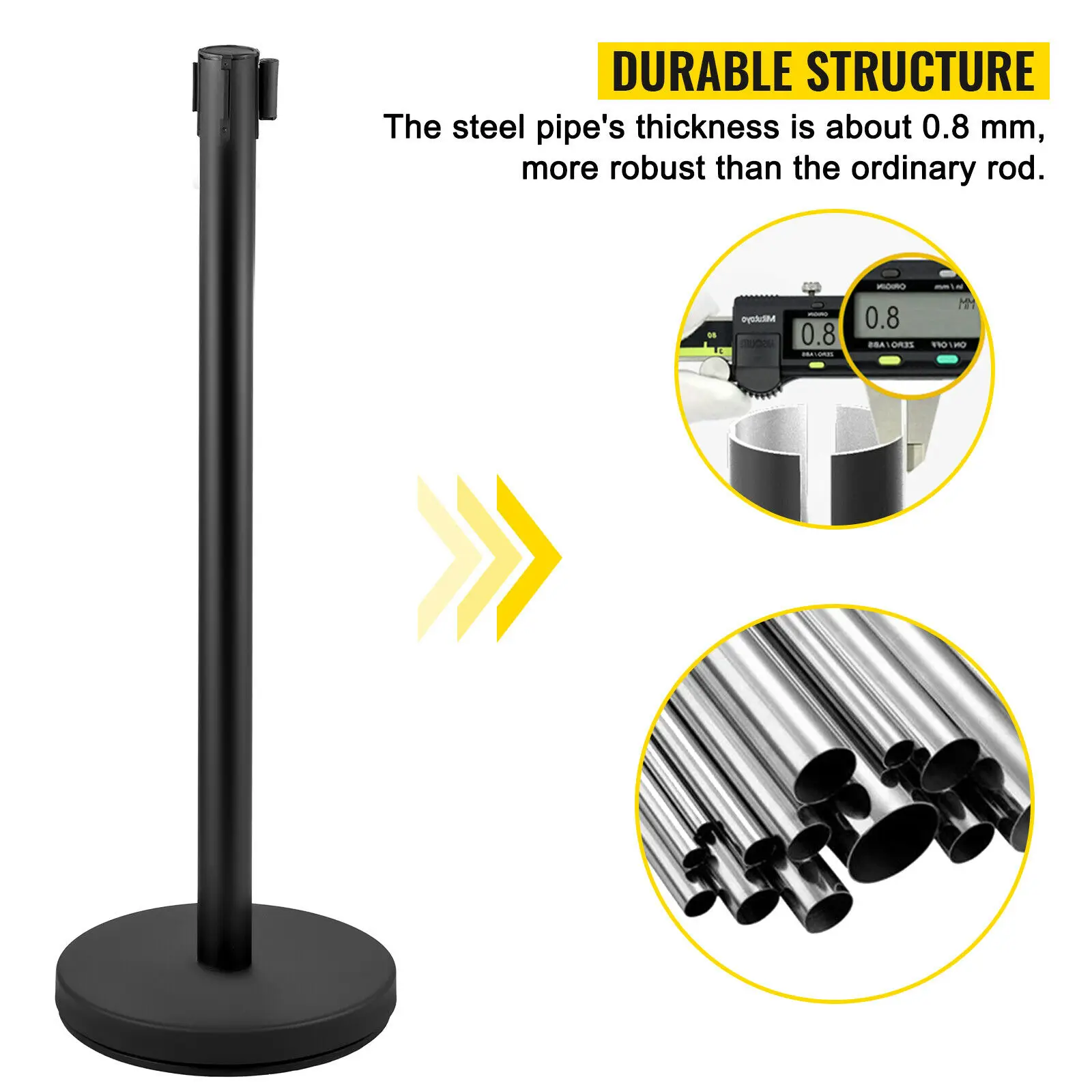 VEVOR 4-6Pcs Queue Security Posts Crowd Control Stanchion Barriers Stand Crowd Barrier With Adjustable Belt for Party Exhibition