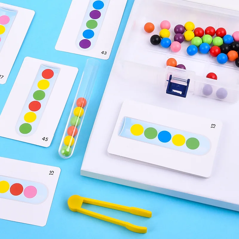 Clip beads test tube toy children logic concentration fine motor training game Montessori teaching aids educational toy for kids image 4