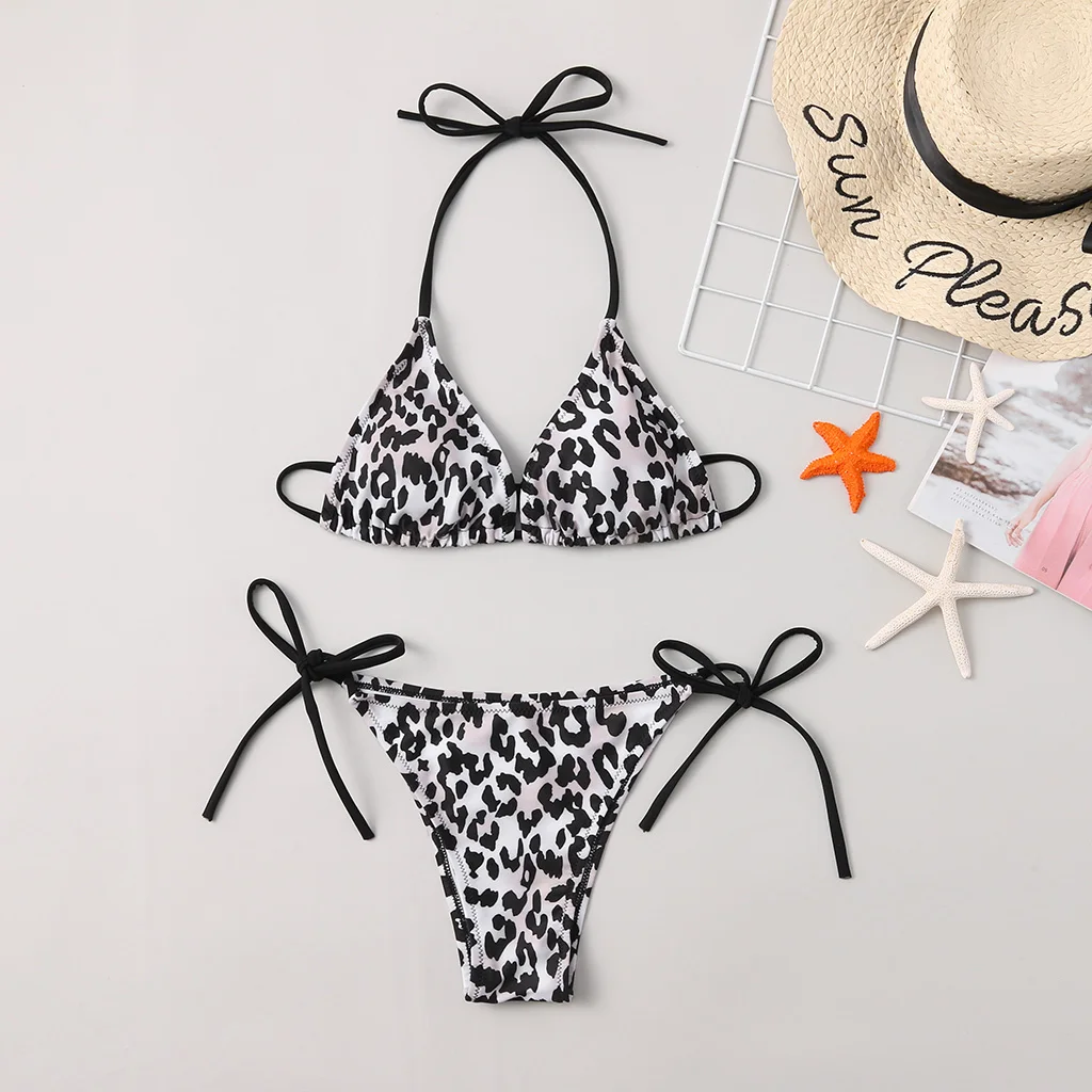 Bikini pequeño con Estampado de sandía para mujer, traje de baño dividido, sexy, novedad