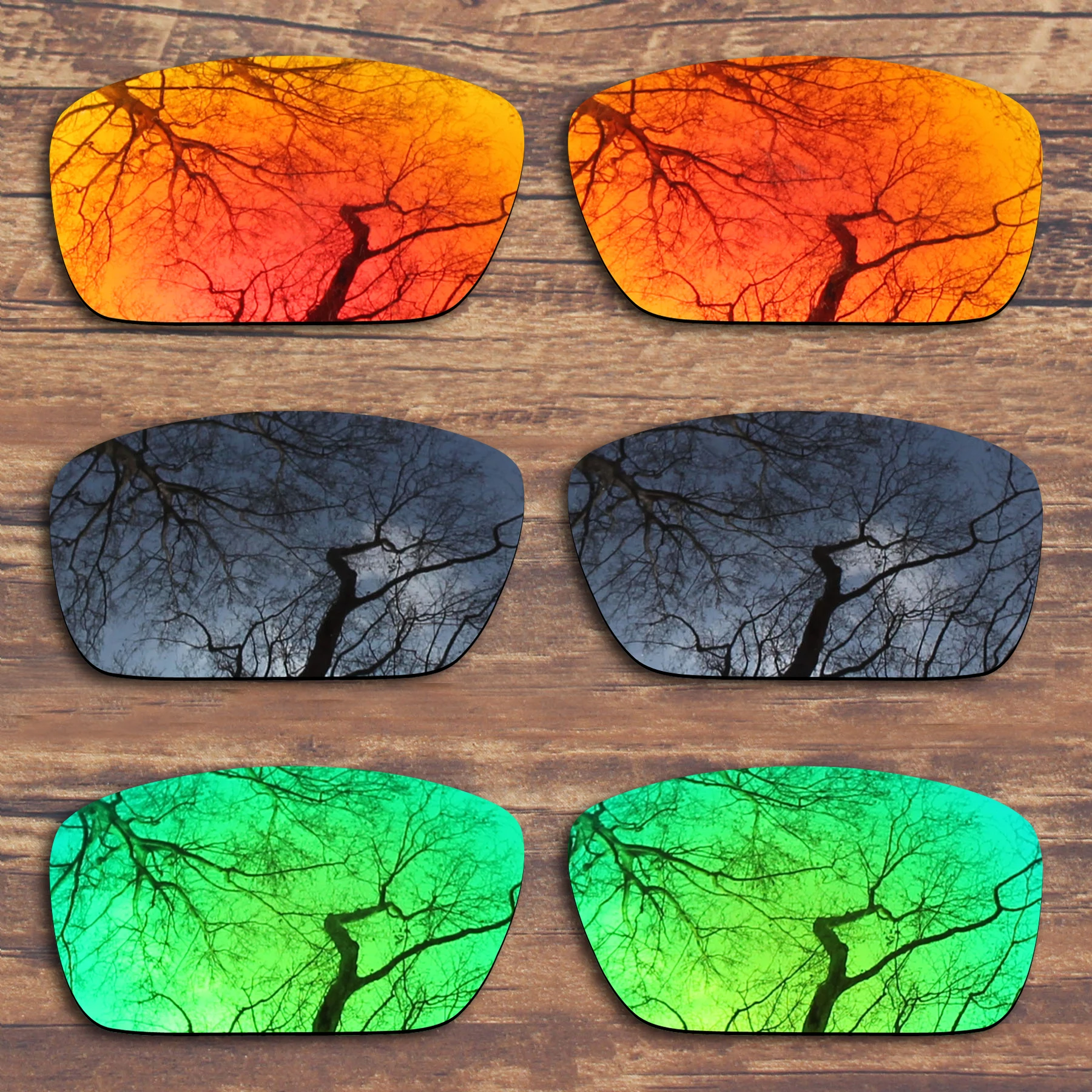 

Millerswap 3 Pairs Black.Fire Red.Green Polarized Replacement Lenses for Oakley Fuel Cell OO9096 Sunglasses